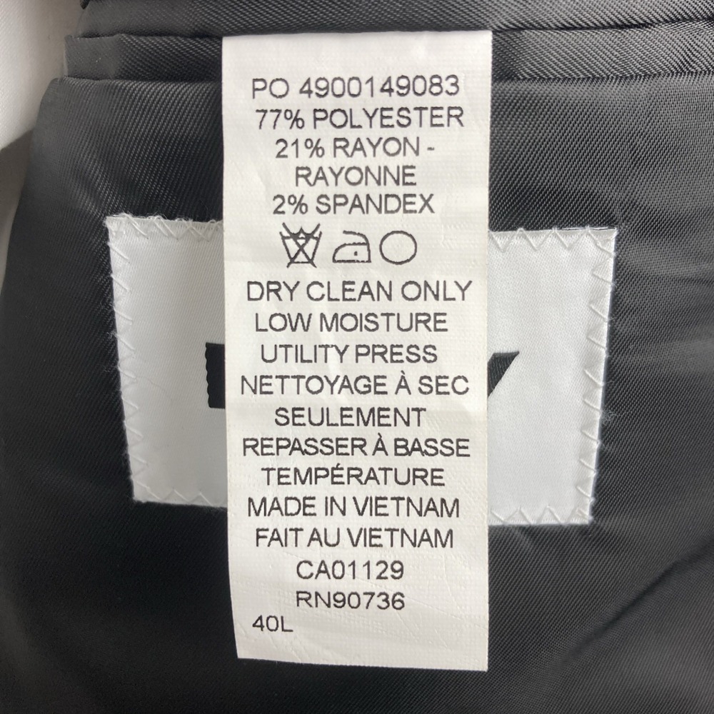 DKNY Mens Modern fit 2-pc Suit 40L 33W 32L Black Solid Stretch - Picture 7 of 12